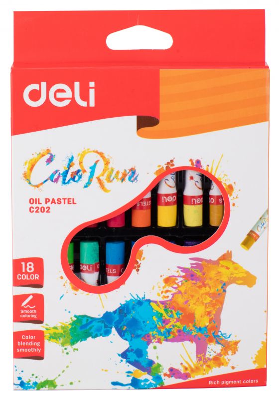 Масляная пастель Deli ColoRun EC20210 18цв. картон.кор./европод. (Только Упаковками 24)