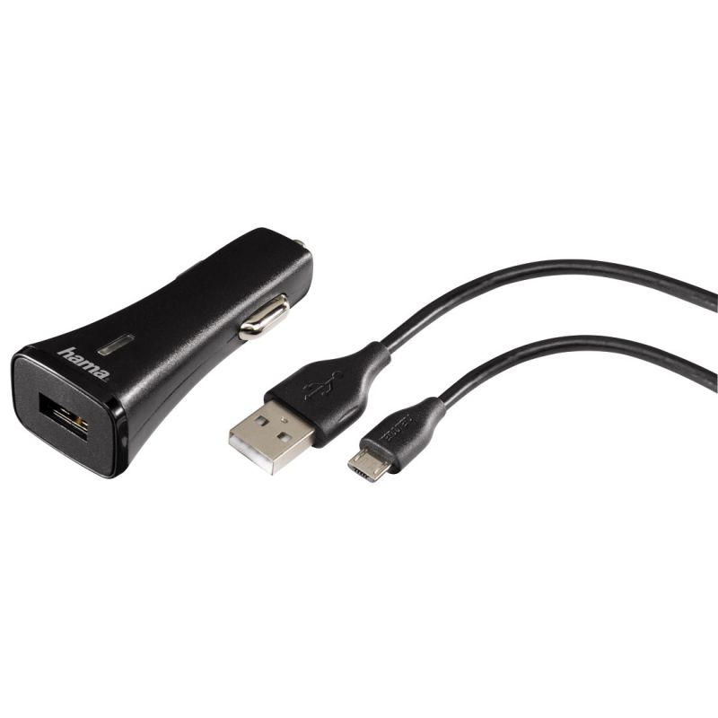 Автомобильное зар./устр. Hama The Qualcomm Quick Charge 2.0 2A универсальное кабель microUSB черный (00108365)