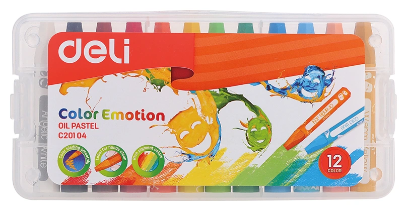 Масляная пастель Deli EC20104 Color Emotion шестигранные 12цв. пл.кор. (Только Упаковками 24)