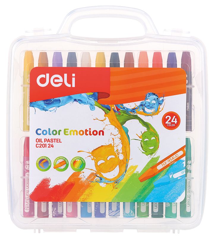 Масляная пастель Deli EC20124 Color Emotion шестигранные 24цв. пл.кор. (Только Упаковками 12)