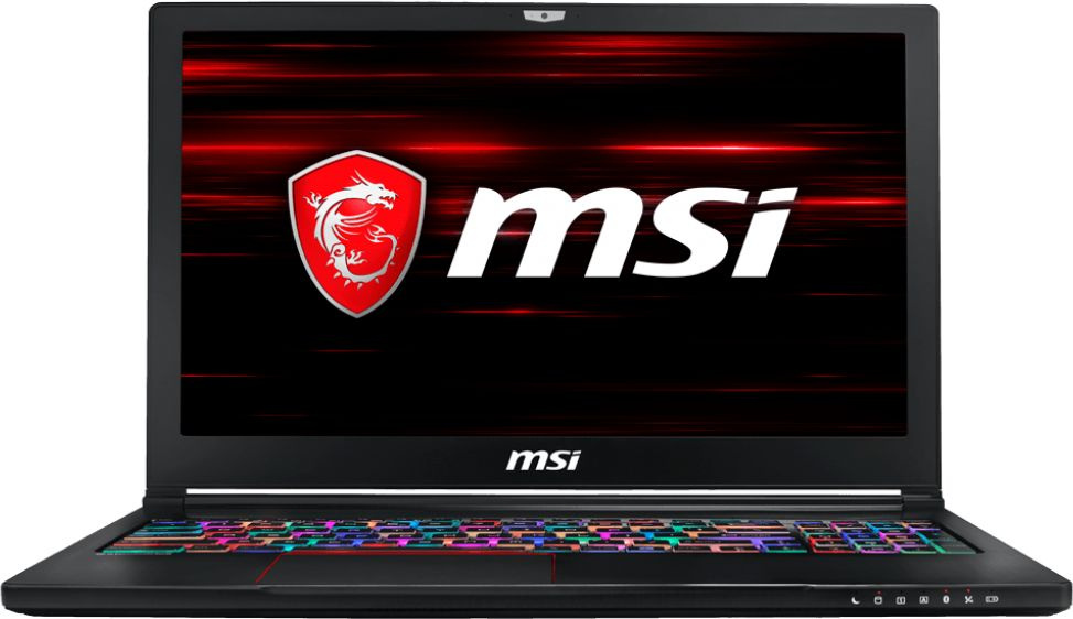 Нoутбук MSI GS63 Stealth 8RE-022RU Core i7 8750H/16Gb/1Tb/SSD512Gb/nVidia GeForce GTX 1060 6Gb/15.6"/UHD (3840x2160)/Windows 10/black/WiFi/BT/Cam