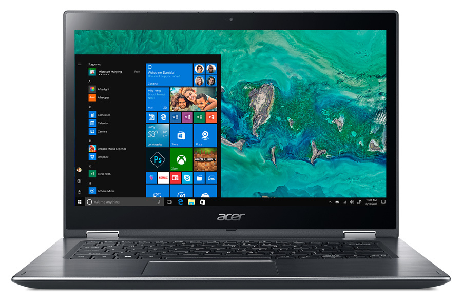Тpaнсфopмep Acer Spin 3 SP314-51-34XH Core i3 6006U/4Gb/500Gb/Intel HD Graphics 520/14"/IPS/Touch/FHD (1920x1080)/Windows 10 Home/metall/WiFi/BT/Cam/4605mAh