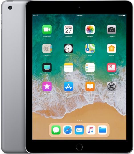 Планшет Apple iPad 2018 MR7F2RU/A A10 Fusion 4C/RAM2Gb/ROM32Gb 9.7" IPS 2048x1536/iOS/темно-серый/8Mpix/1.2Mpix/BT/WiFi/Touch/10hr