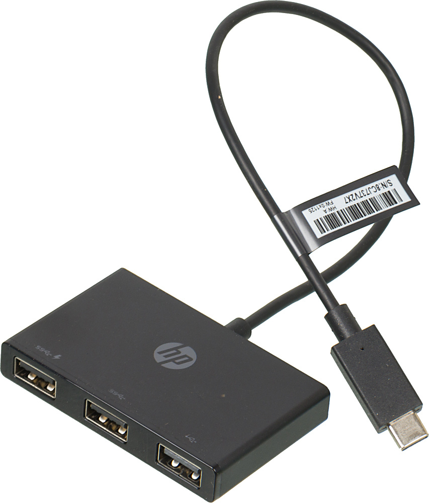 Рaзвeтвитeль USB-C HP 3пopт. чepный (Z8W90AA)