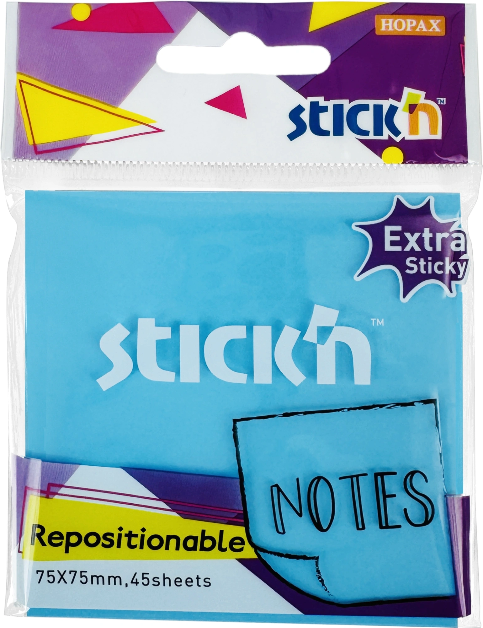 Блок самоклеящийся бумажный Stick`n 27098 76x76мм 45лист. синий неон 1цв.в упак. усиленный клей (Только Упаковками 24)