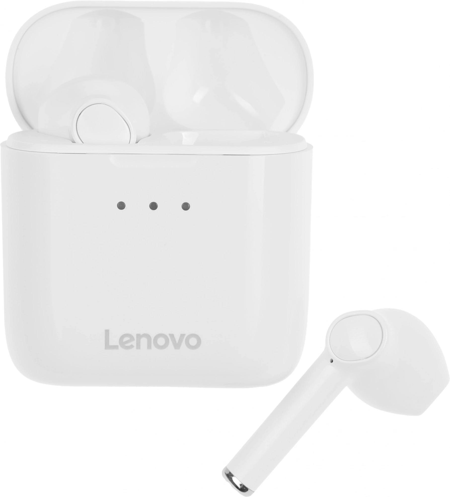 Гарнитура вкладыши Lenovo QT83 белый беспроводные bluetooth в ушной раковине