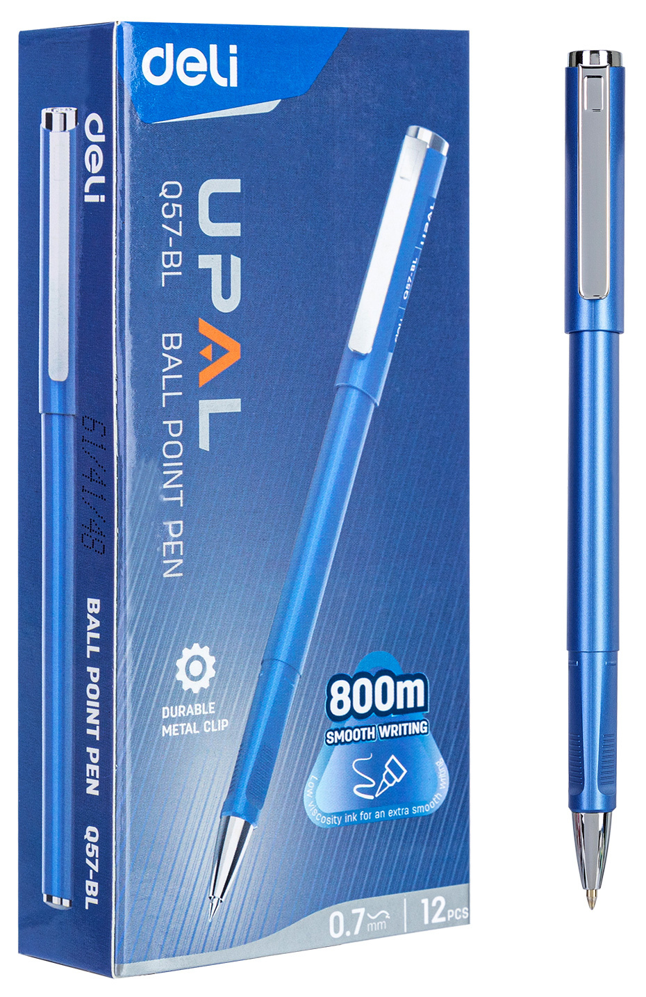 Ручка шариков. Deli Upal EQ57-BL син. черн. линия 0.7мм (Только Упаковками 12)