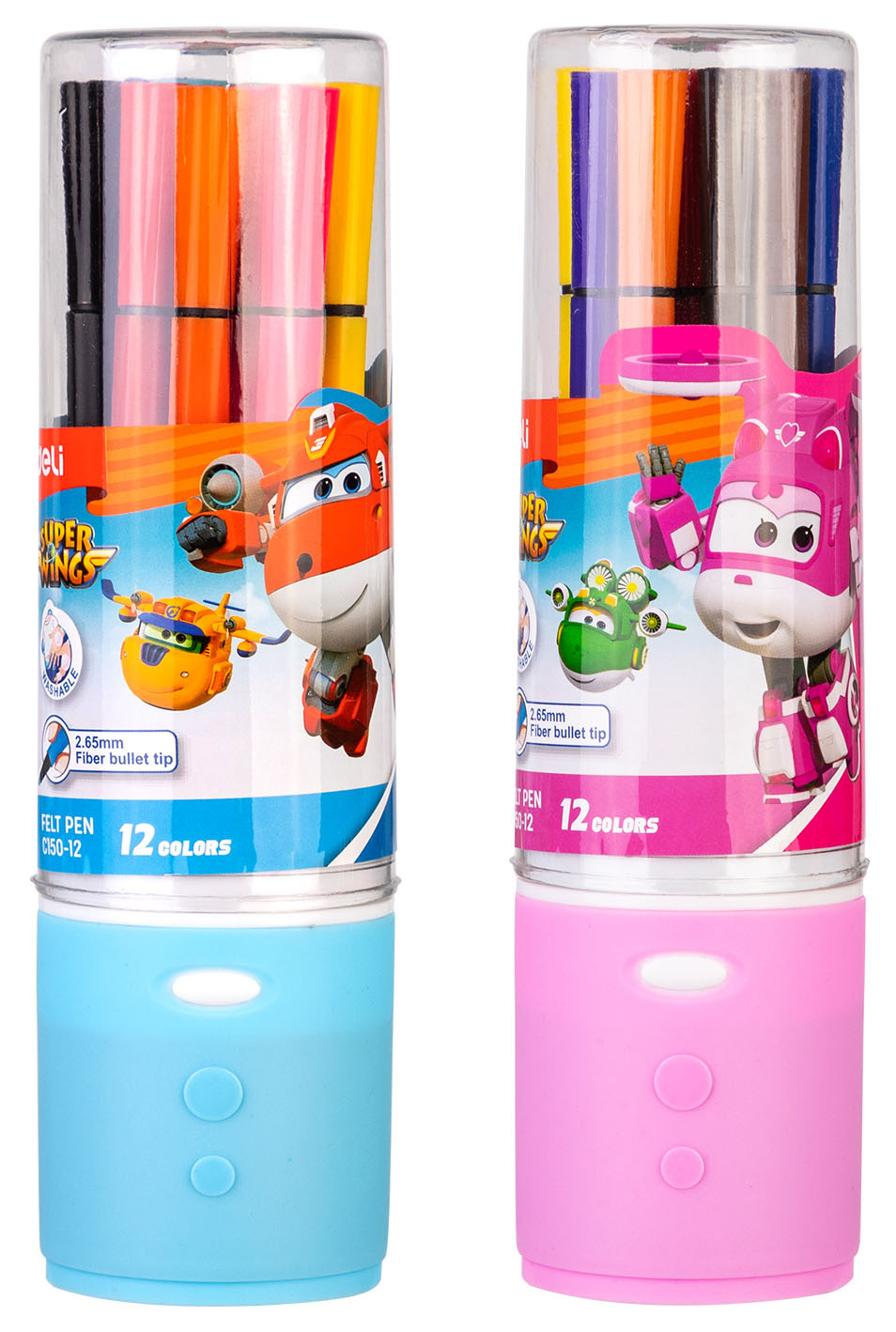 Фломастеры Deli EC150-12 Super Wings 12цв. пластиковая туба (Только Упаковками 36)