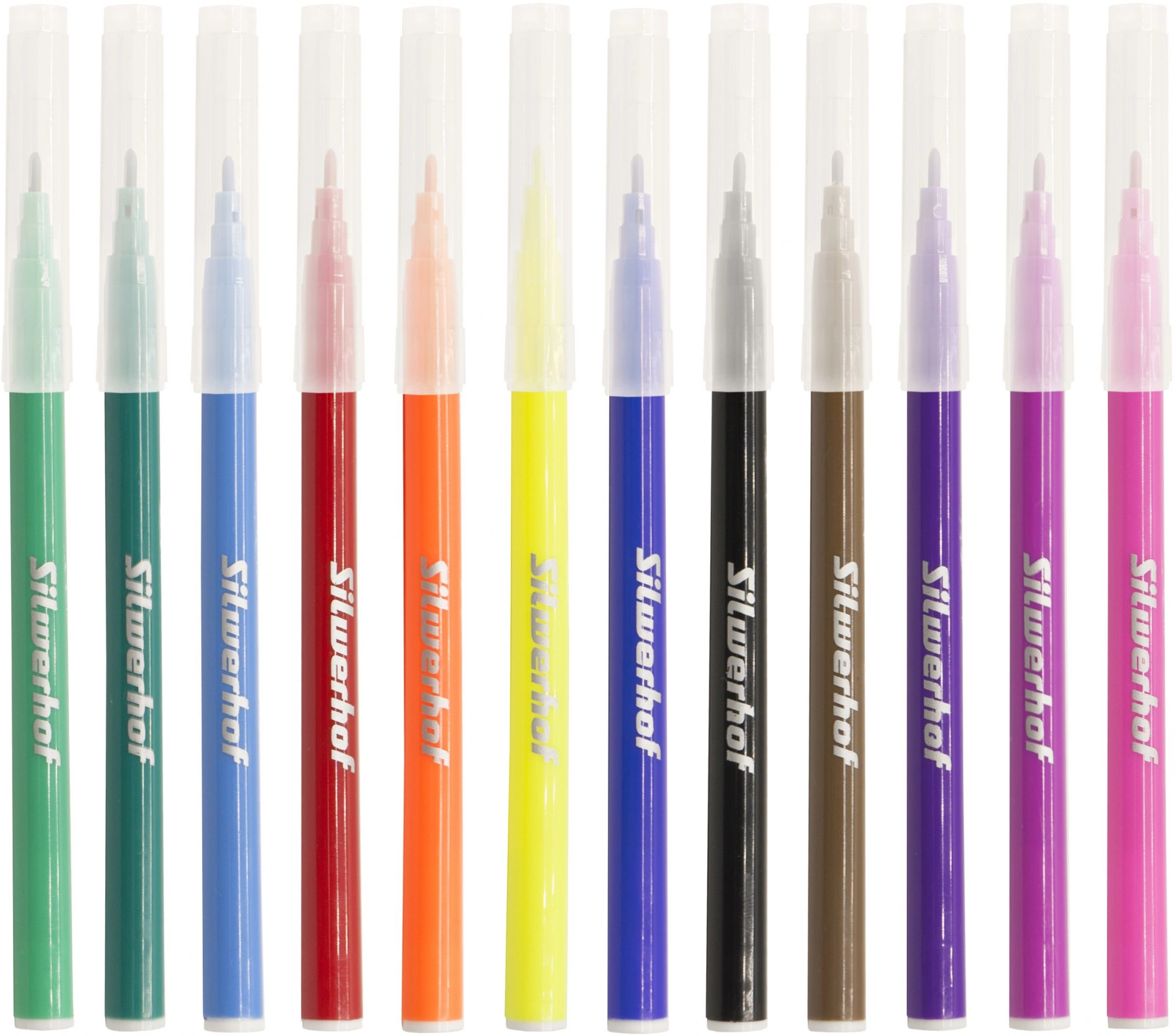 Фломастеры Silwerhof Монстрики 9мм 145мм круг. пулевидный пиш. наконечник Вентилируемый 12цв. пакет с европодвесом (Только Упаковками 12)