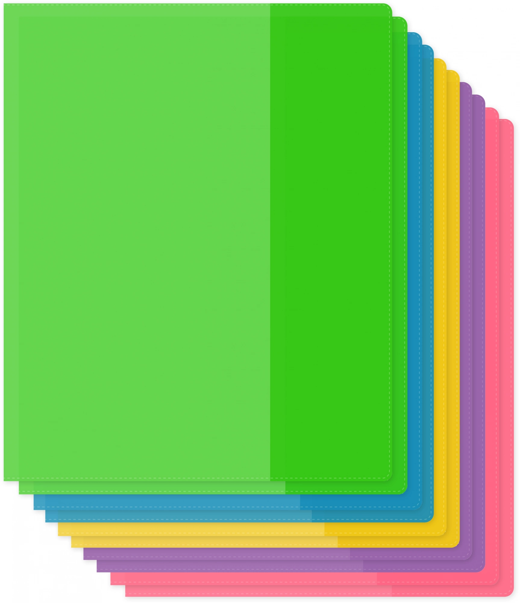 Обложка Silwerhof 2026956 Цветные для тетради (набор 10шт) ПВХ 130мкм матовая прозр. 210x350мм (Только Упаковками 5)