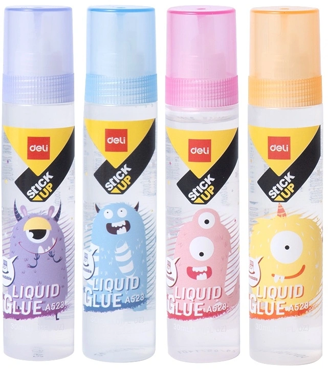 Клей жидкий Deli EA523 30мл корп.ассорти/прозрачный блистер диспенсер-кисточка (Только Упаковками 12)