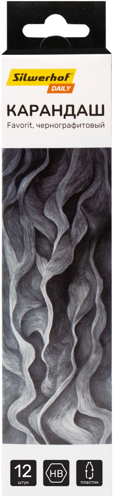 Карандаш ч/г Silwerhof Daily Favorit 2.2мм HB шестигран. пластик коробка/европод. (Только Упаковками 12)