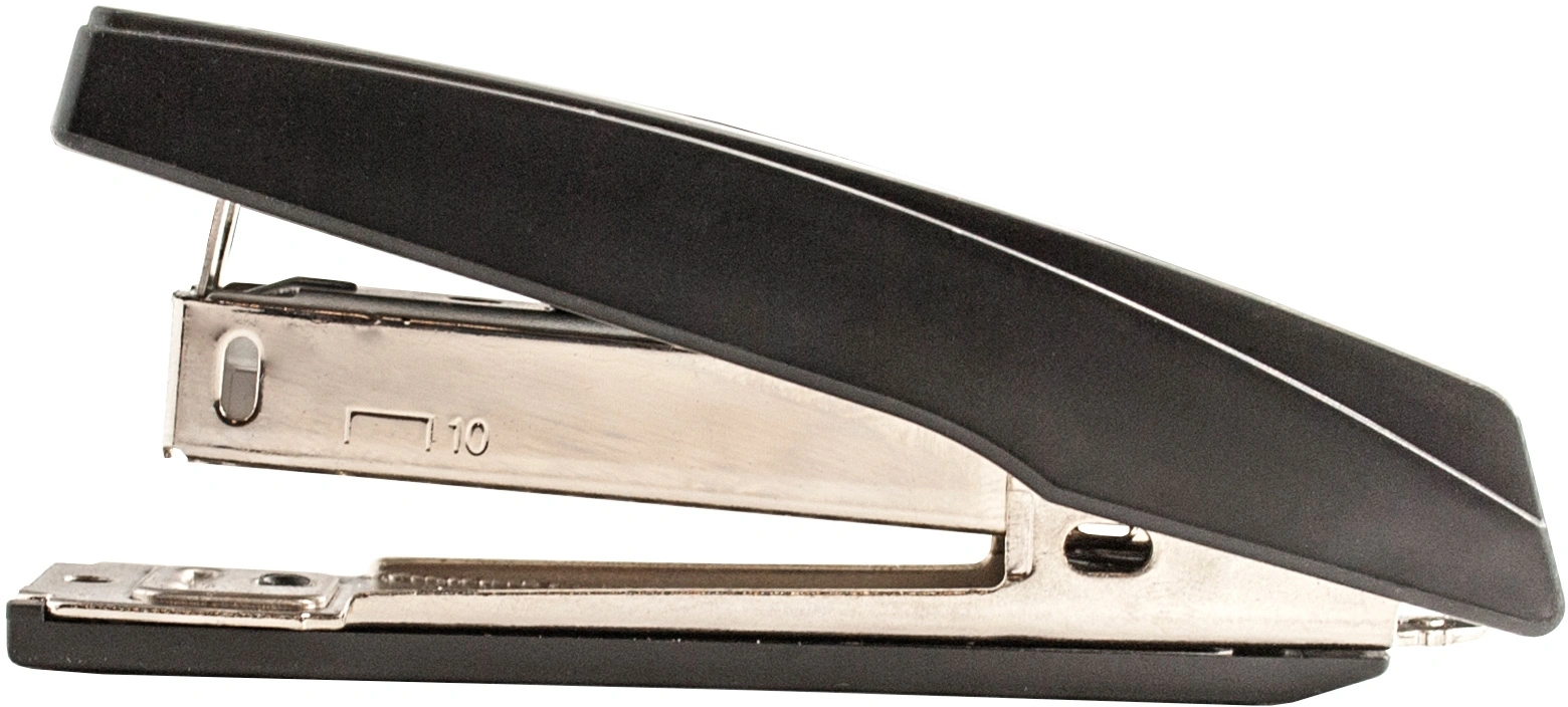 Степлер Silwerhof Eco N10 (15листов) встроенный антистеплер черный 50скоб пластик коробка (Только Упаковками 24)