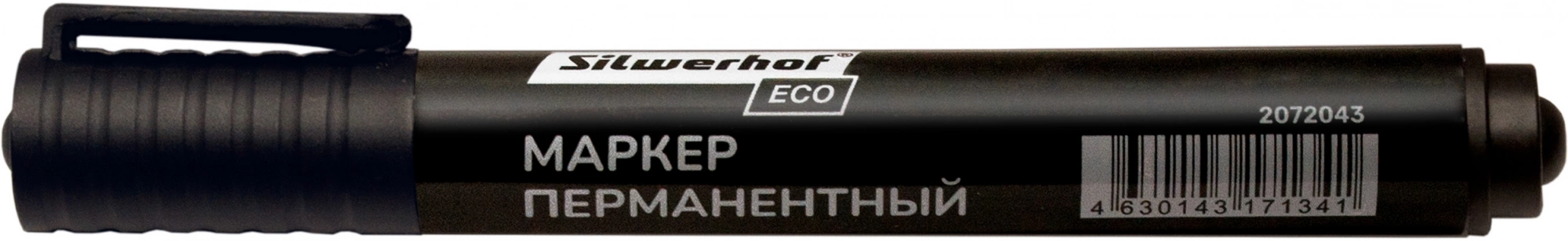 Маркер перманентный Silwerhof ECO пулевидный пиш. наконечник 1-3мм черный (Только Упаковками 50)