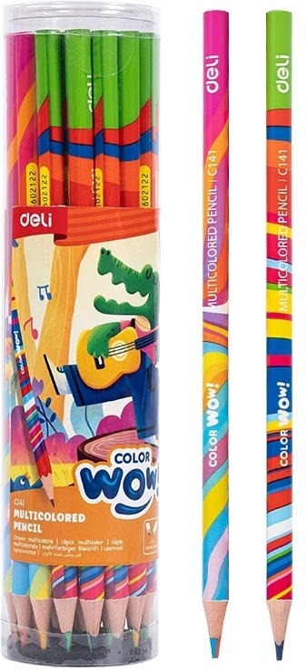 Карандаши цв. Deli EC141 Colorwow 3мм кругл. туба (28шт) 28 карандашей (Только Упаковками 12)