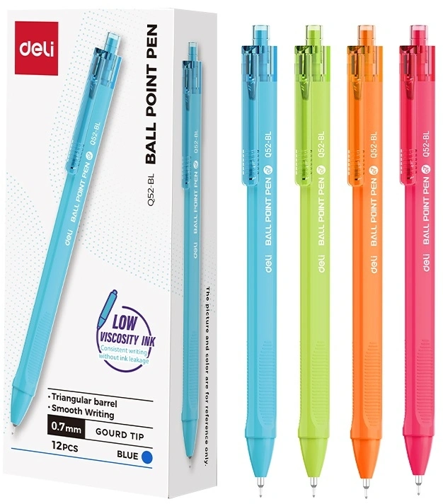 Ручка шариков. Deli EQ52-BL ассор. черн. (Только Упаковками 12)