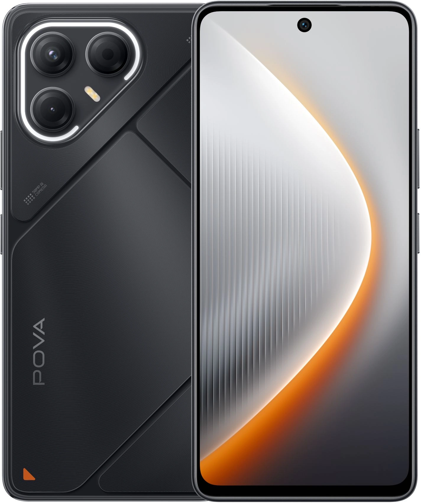 Смартфон Tecno Pova 7 5G 128Gb 8Gb черный моноблок 3G 4G 2Sim 6.78" 1080x2460 Android 15 50Mpix 802.11 a/b/g/n/ac/ax NFC GPS GSM900/1800 Protect microSD max1024Gb