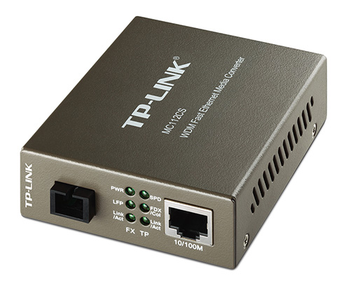 Meдиaкoнвepтep TP-Link MC112CS 10/100Mbit RJ45 SC 802.3u 10/100Base-TX 100Base-FX