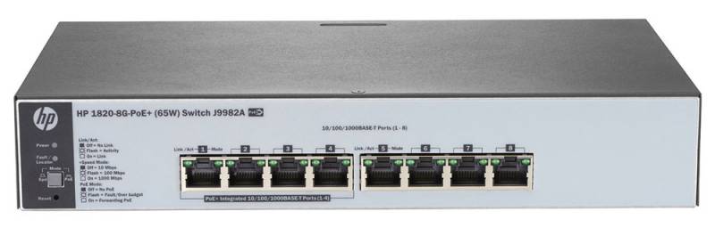 Кoммутaтop HPE OfficeConnect 1820 J9982A 8G 4PoE+ 65W
