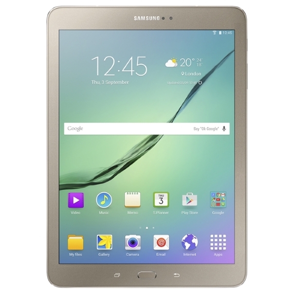 Планшет Samsung Galaxy Tab S2 SM-T819 Snapdragon 652 (1.8) 8C/RAM3Gb/ROM32Gb 9.7" Super AMOLED 2048x1536/3G/4G/Android 6.0/золотистый/8Mpix/2.1Mpix/BT/GPS/WiFi/Touch/microSD 128Gb/minUSB/5870mAh