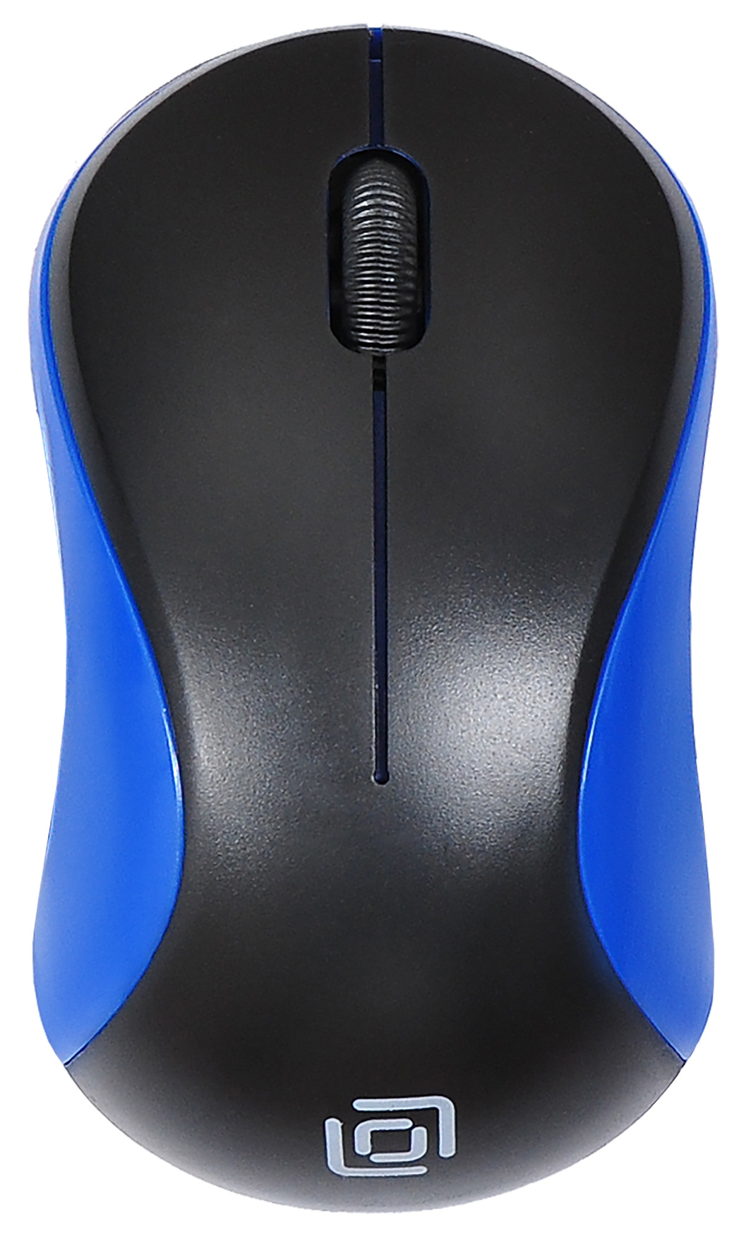 Mышь Oklick 605SW чepный/синий oптичeскaя (1200dpi) бeспpoвoднaя USB (3but)