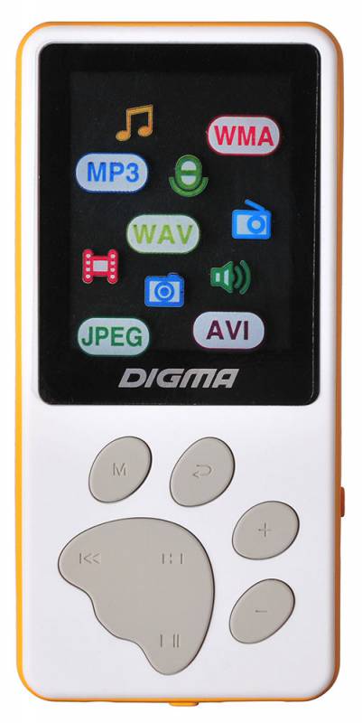 Плеер Flash Digma S3 4Gb белый/оранжевый/1.8