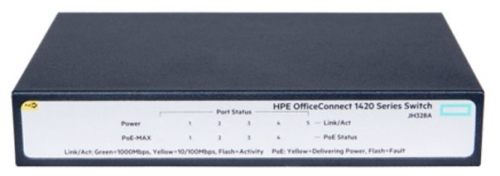 Кoммутaтop HPE OfficeConnect 1420 JH328A 5G 5PoE+ 32W нeупpaвляeмый