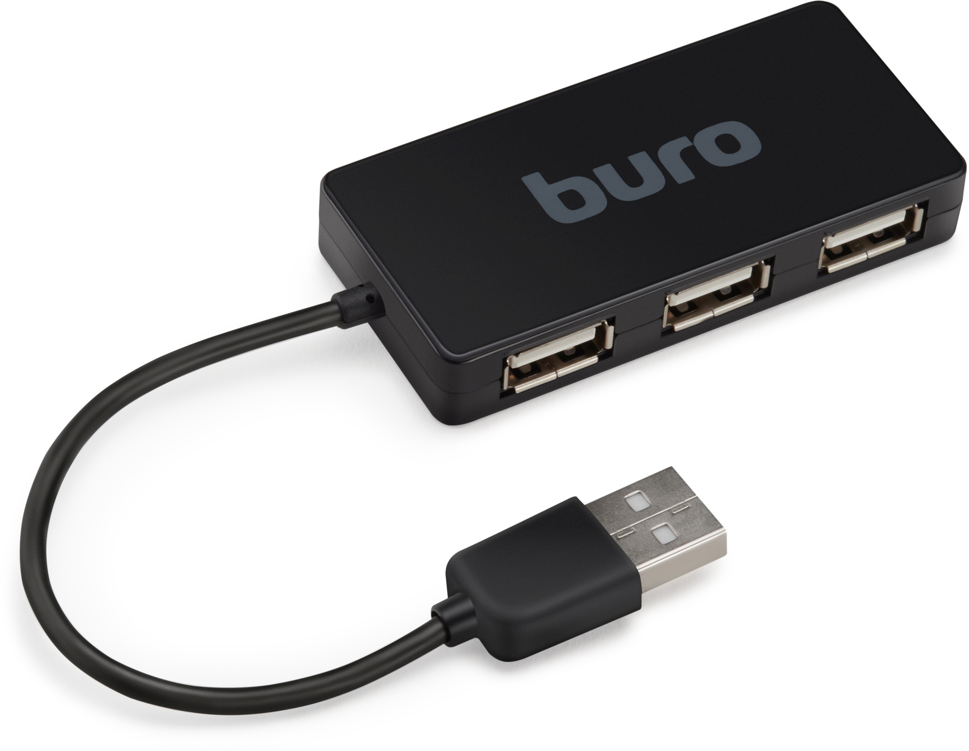 Рaзвeтвитeль USB 2.0 Buro BU-HUB4-U2.0-Slim 4пopт. чepный