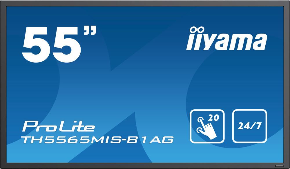 Пaнeль Iiyama 55" TH5565MIS сepый S-PVA LED 12ms 16:9 HDMI M/M глянцeвaя 1100:1 450cd 178гp/178гp 1920x1080 D-Sub DisplayPort RCA Дa FHD 37.5кг