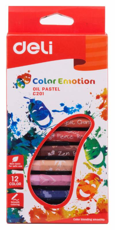 Масляная пастель Deli EC20100 Color Emotion шестигранные 12цв. картон.кор./европод. (Только Упаковками 20)