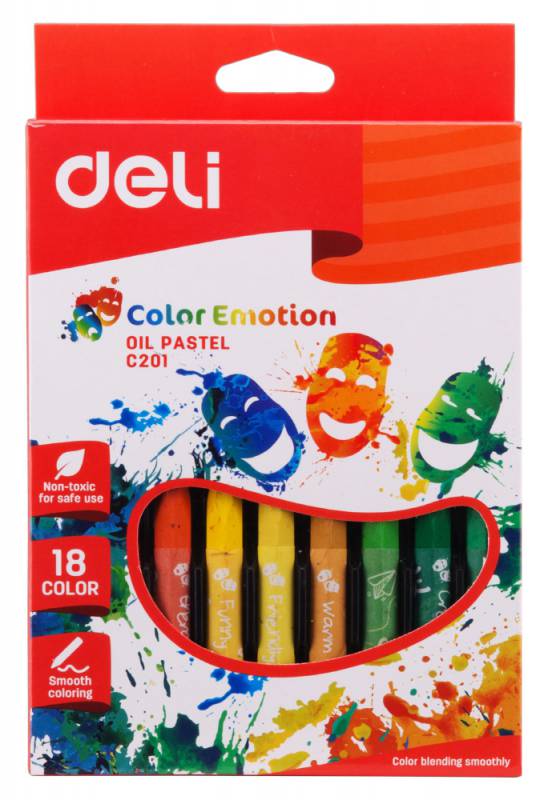 Масляная пастель Deli EC20110 Color Emotion шестигранные 18цв. картон.кор./европод. (Только Упаковками 18)
