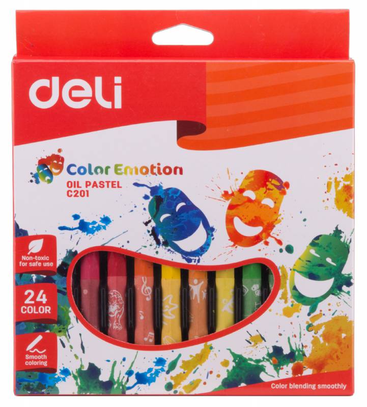 Масляная пастель Deli EC20120 Color Emotion шестигранные 24цв. картон.кор./европод. (Только Упаковками 20)