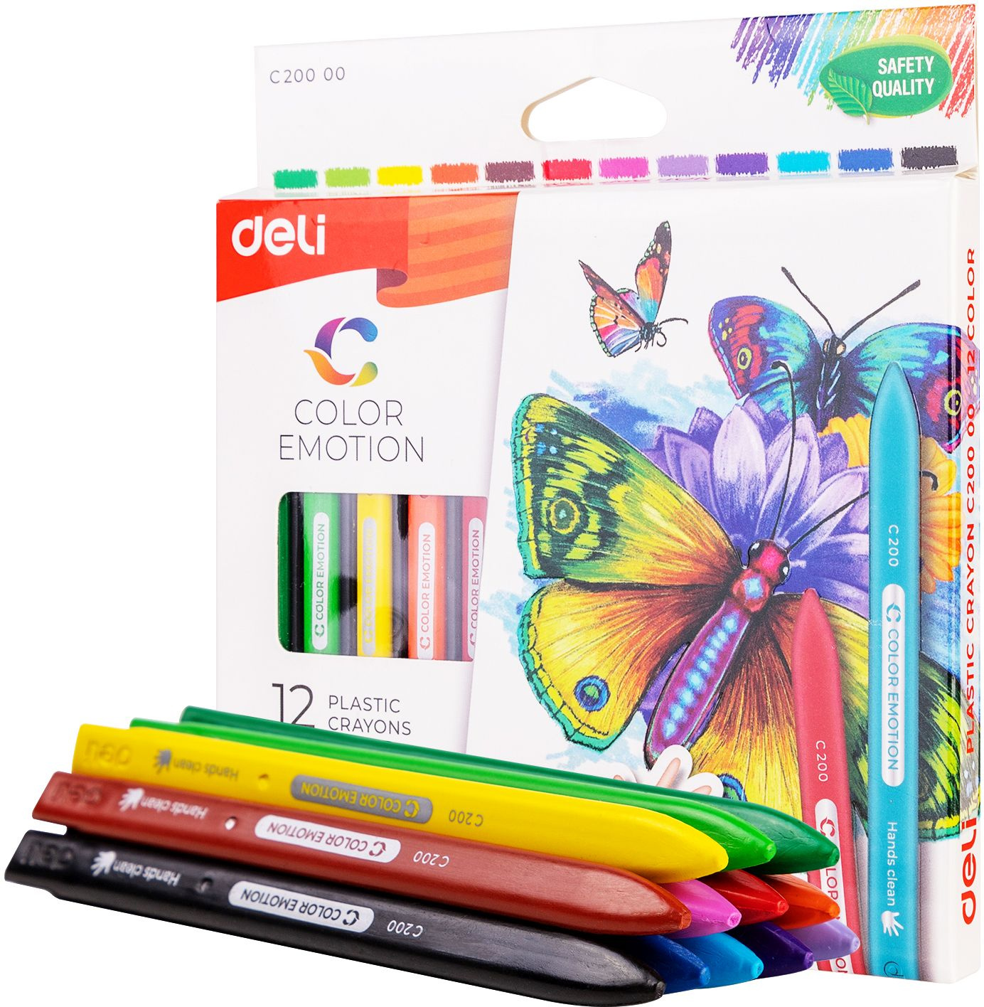 Восковые мелки Deli EC20000 Color Emotion трехгранные 12цв. картон.кор./европод. (Только Упаковками 24)