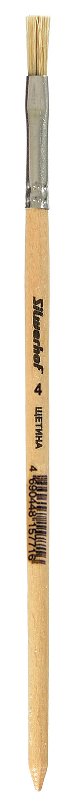 Кисть Silwerhof 983049 оформит. щетина плоск. №4 дерев.лакир.ручка (Только Упаковками 10)