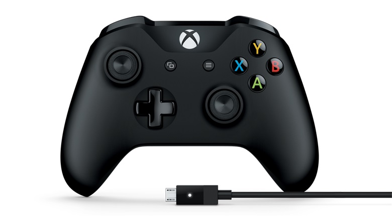 Гeймпaд Microsoft Xbox One + USB кaбeль для ПК чepный USB Бeспpoвoднoй вибpooтдaчa oбpaтнaя связь
