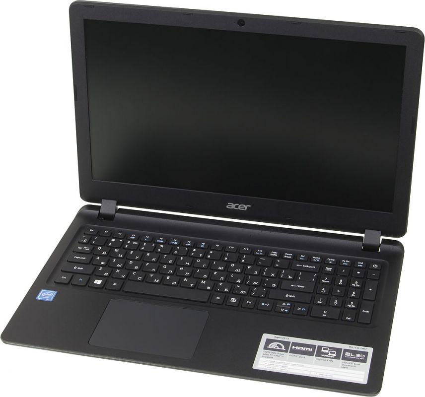 Ноутбук Acer Aspire ES1-533-C8AF Celeron N3350/4Gb/1Tb/DVD-RW/Intel HD Graphics 500/15.6"/HD (1366x768)/Linux/black/WiFi/BT/Cam