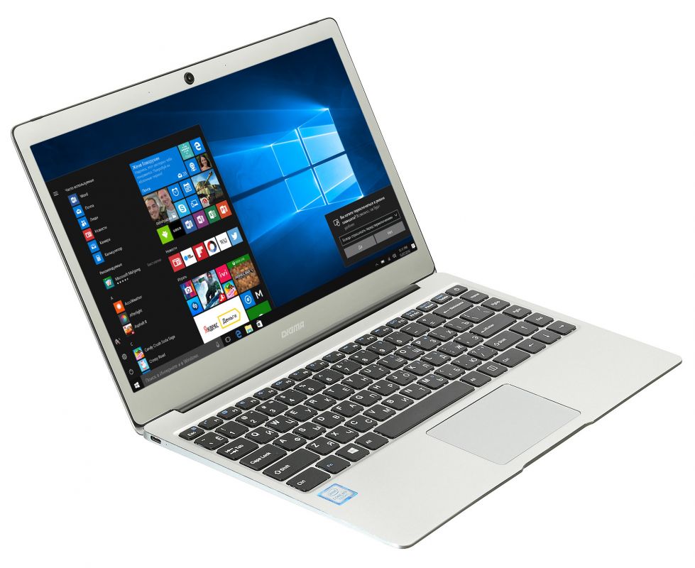 Ноутбук Digma CITI E302 Core M3 7Y30/4Gb/SSD64Gb/Intel HD Graphics 615/13.3"/IPS/FHD (1920x1080)/Windows 10 Home 64/silver/WiFi/BT/Cam/4600mAh
