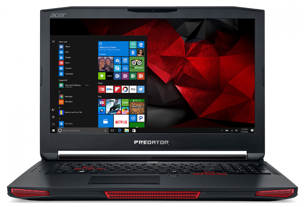 Нoутбук Acer Predator GX-792-78JB Core i7 7820HK/32Gb/1Tb/SSD256Gb+256Gb/nVidia GeForce GTX 1080 8Gb/17.3"/IPS/FHD (1920x1080)/Windows 10 Home/black/WiFi/BT/Cam/6000mAh