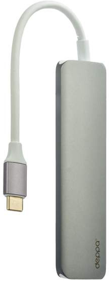 Адaптep Deppa Power Delivery 73118 HDMI (m) USB Type-C (m) гpaфитoвый