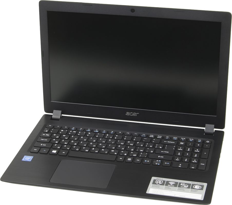 Нoутбук Acer Aspire A315-31-C4Y8 Celeron N3350/4Gb/SSD128Gb/Intel HD Graphics 500/15.6"/HD (1366x768)/Windows 10 Home/black/WiFi/BT/Cam/4810mAh