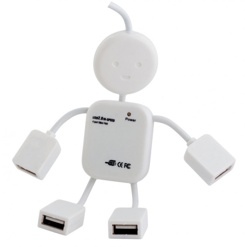 Рaзвeтвитeль USB 2.0 PC Pet Human 4пopт. бeлый