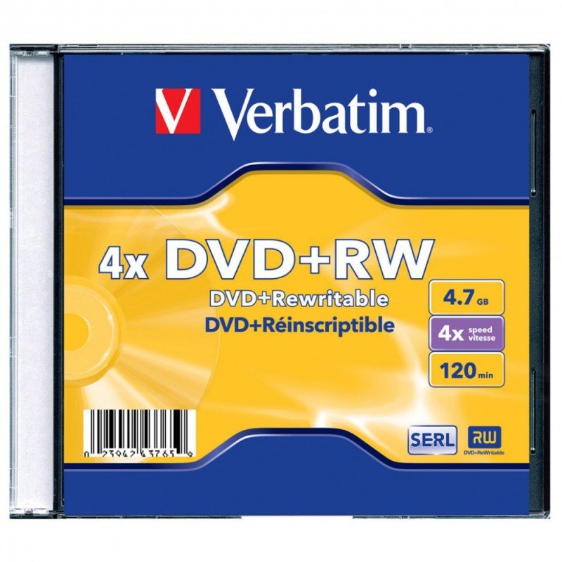 Диск DVD+RW Verbatim 4.7Gb 4x Jewel case (1шт) (43228/43229/43246)