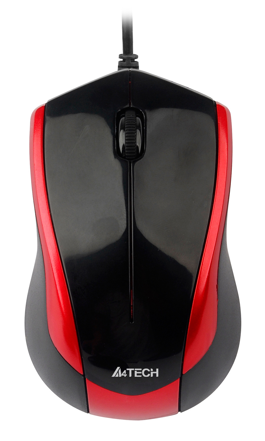 Мышь A4 V-Track Padless N-400-2 черный/красный оптическая (1000dpi) USB (2but)