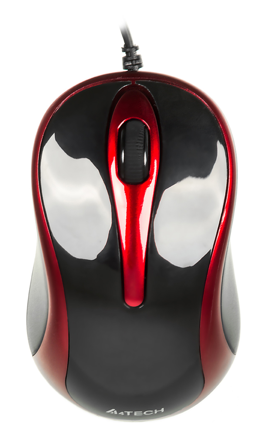 Мышь A4 N-350 черный/красный оптическая (1000dpi) USB для ноутбука (2but)