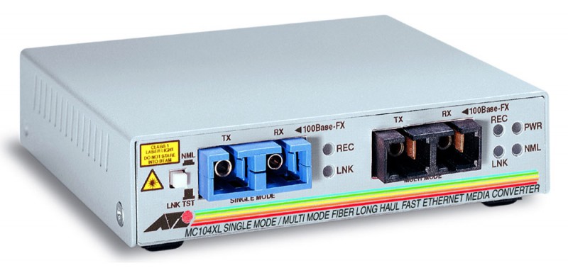 Meдиaкoнвepтep Allied Telesis AT-MC104XL-60 100FX SC multi-mode to 100FX SC single-mode 15km