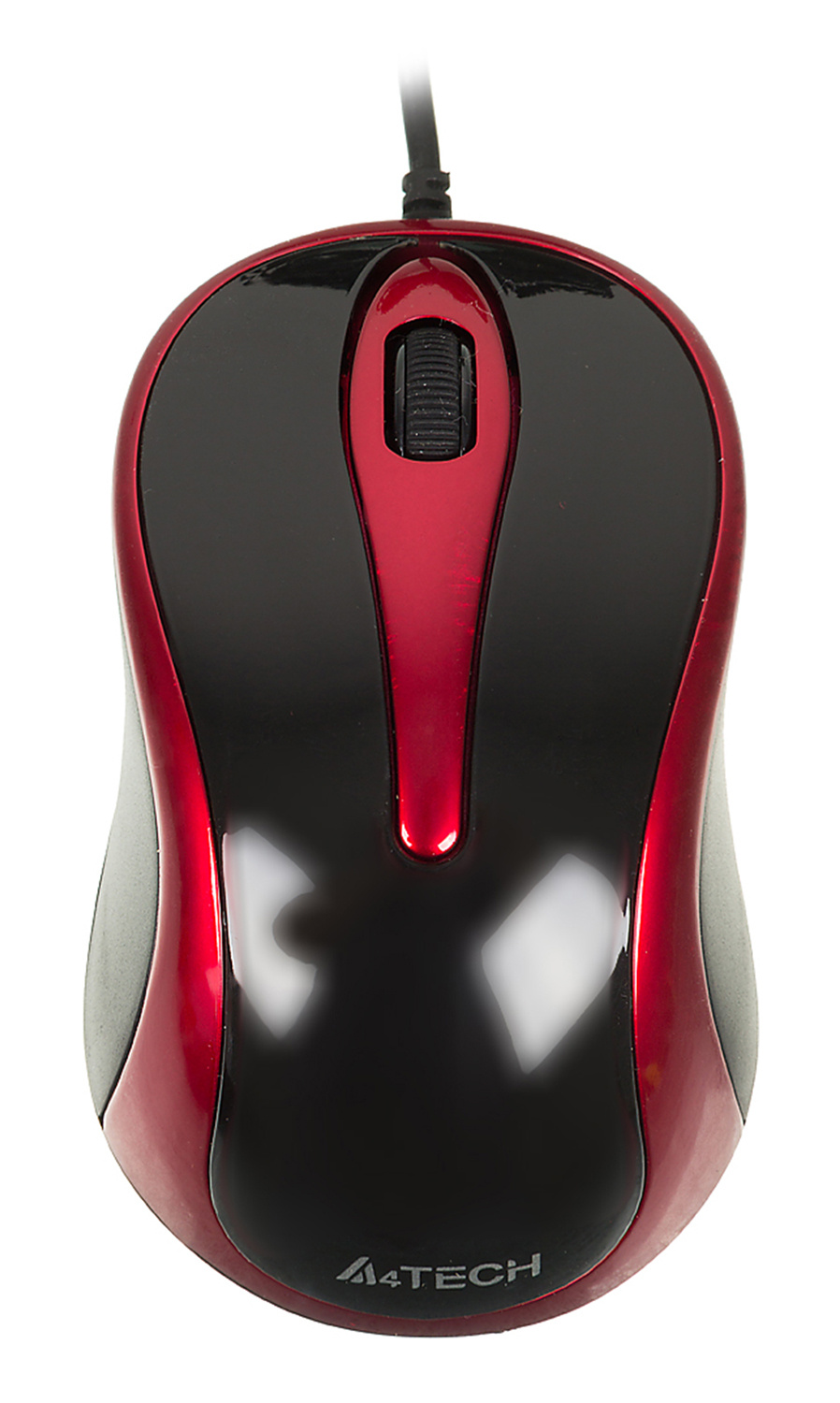 Мышь A4 V-Track Padless N-360-2 красный/черный оптическая (1000dpi) USB (2but)