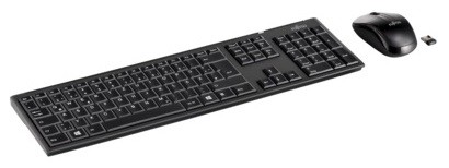 Клавиатура + мышь Fujitsu LX390 клав:черный мышь:черный USB беспроводная slim