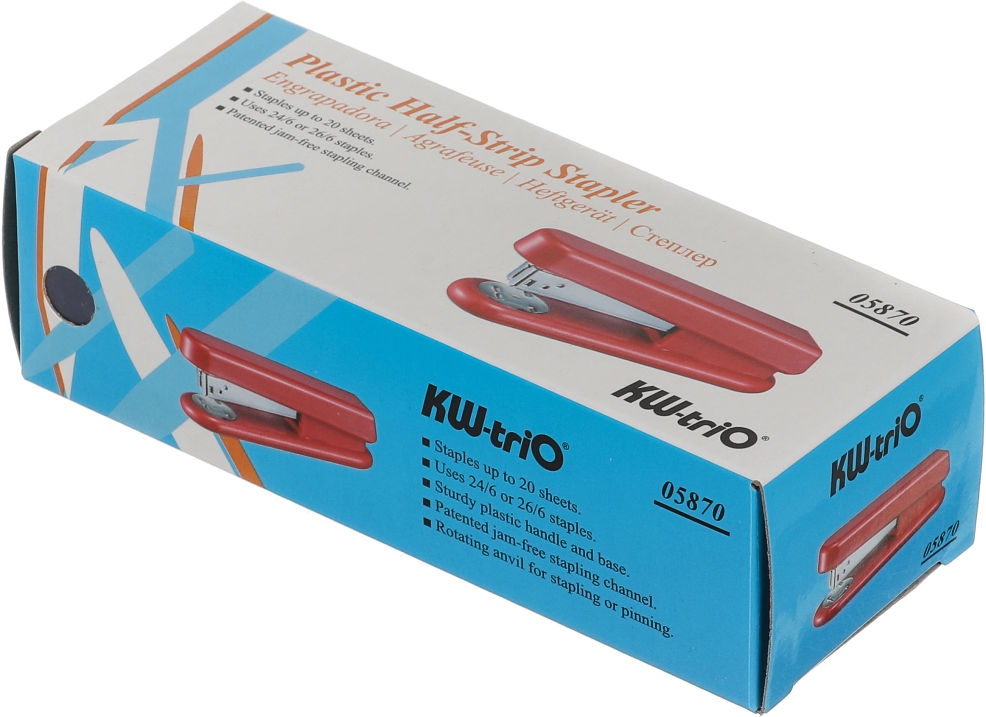 Степлер Kw-Trio 05870 24/6 (20листов) ассорти 50скоб металл/пластик закрытый/открытый (Только Упаковками 12)