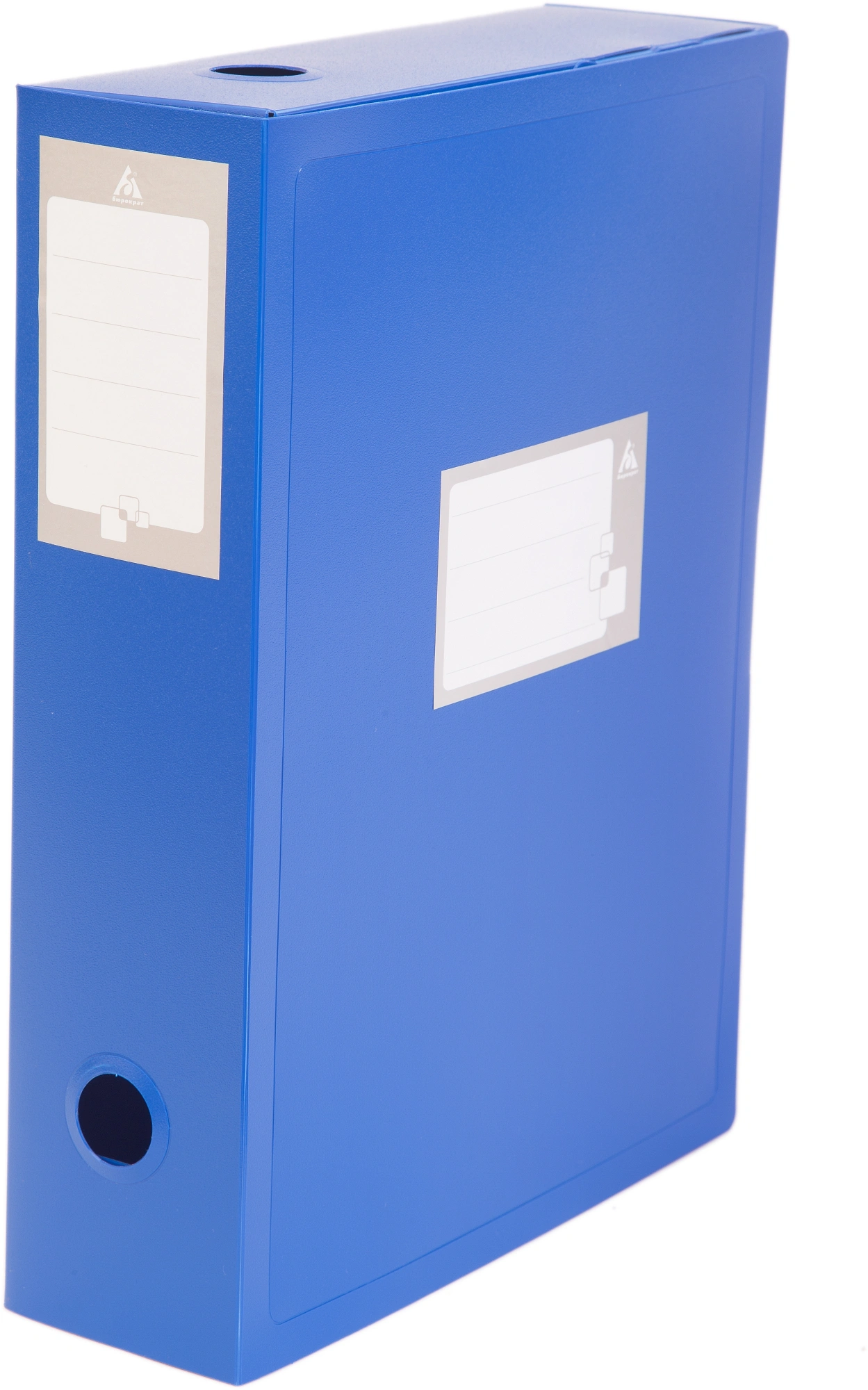 Короб архивный вырубная застежка Бюрократ -BA80/08BLUE пластик 0.8мм корешок 80мм 330x245мм синий (Только Упаковками 30)