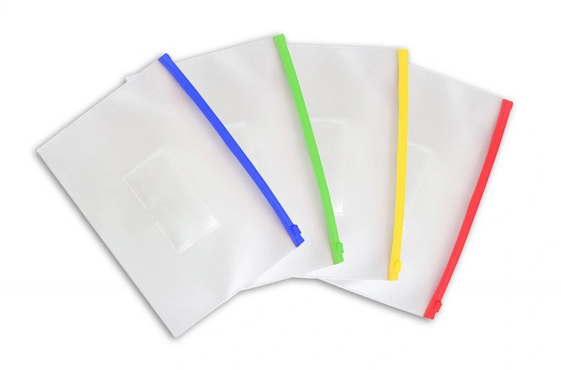 Папка на молнии ZIP Бюрократ -BPM4AGRN A4+ полипропилен 0.15мм карм.для визит. цвет молнии зеленый (Только Упаковками 12)